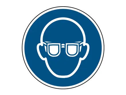 Autocollant de protection oculaire requis M004 rond