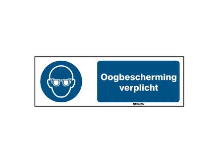 Autocollant de protection oculaire requis M004 150x50 mm