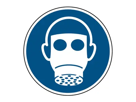 Respiratory protection sticker required M017 ø24 mm