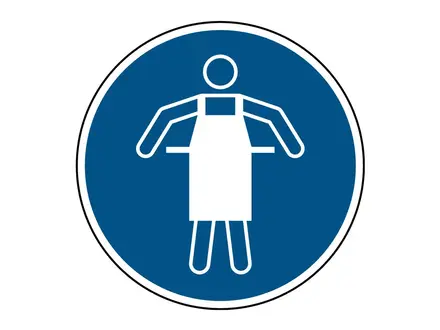 Protective apron sticker required M026 ø100 mm
