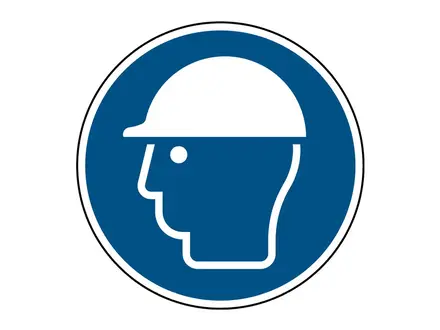 Autocollant rond M014 pour le port obligatoire du casque de sécurité