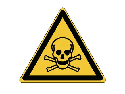 Étiquette d'avertissement de substances toxiques W016 triangle