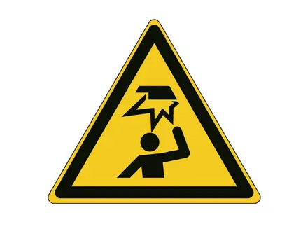 Autocollant d'avertissement d'obstacles bas W020 200 mm