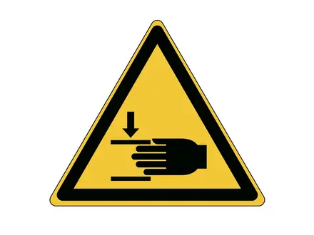 Autocollant d'avertissement de blessure à la main W024 B-863