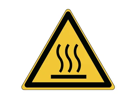 Étiquette d'avertissement de surface chaude W017 B-863 100 mm