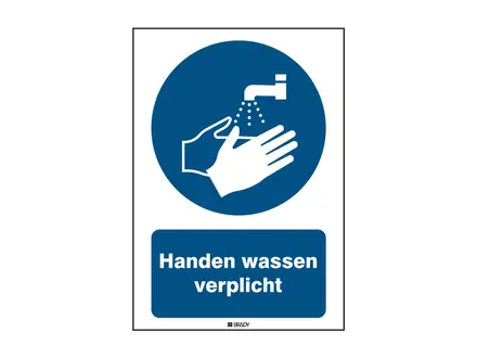 Hand washing required sticker M011 B-862 210x297 mm