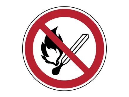 Feu d'autocollant, flamme nue et tabagisme interdits P003 B-862