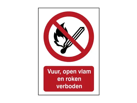 Sticker fire, open flame and smoking prohibited P003 B-862 297x420 mm
