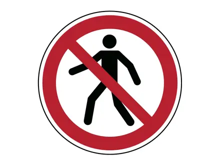Autocollant interdit aux piétons P004 B-862