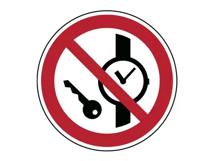 Sticker metal objects prohibited P008 B-863 ø200 mm