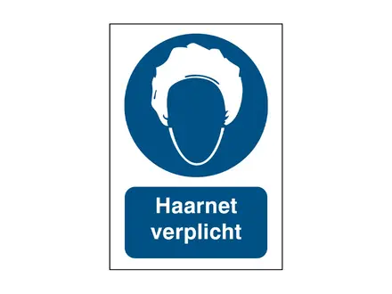 Sticker haarnet verplicht PIC269 B-862 297x420 mm