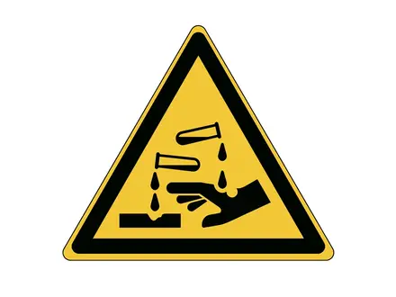 Étiquette d'avertissement relative aux substances corrosives W023 B-862