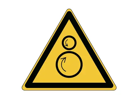 Étiquette d'avertissement relative aux pièces rotatives W025 B-863