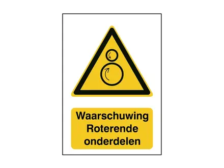 Rotating parts warning sticker W025 B-862 148x210 mm