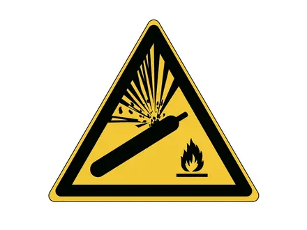 Autocollant d'avertissement pour bouteilles de gaz sous pression W029 B-863