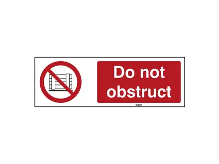 Sticker do not obstruct P023 B-863 450x150 mm