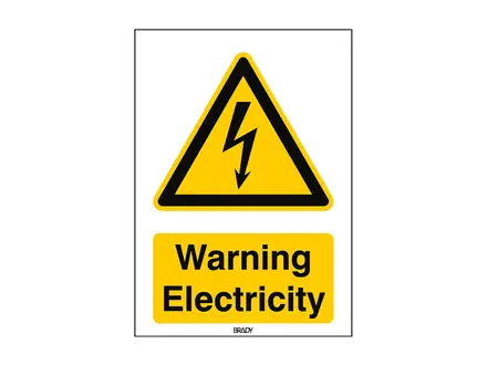 Sticker warning: electricity W012 B-863 297x420 mm