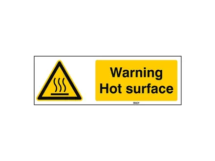 Sticker warning: hot surface W017 B-863 150x50 mm