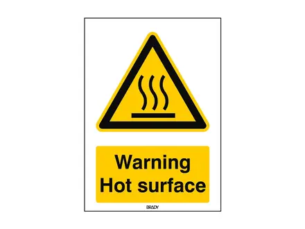 Avertissement concernant l'autocollant : surface chaude W017 B-863 148x210 mm