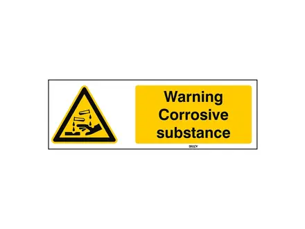 Avertissement par autocollant : substance corrosive W023 B-863