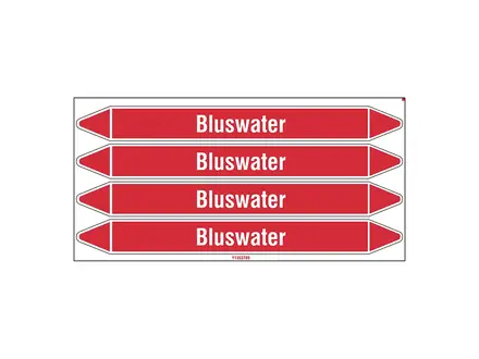 Marqueur de tuyau d'incendie/eau 250x26 mm B-7541 blanc sur rouge