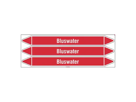 Leidingmerker bluswater 355x37 mm B-7541 wit op rood
