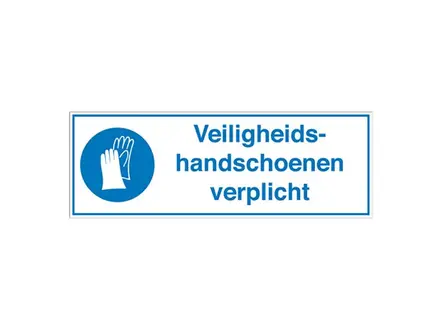 Panneau « Gants de sécurité obligatoires » STN 662 PP 450x150 mm
