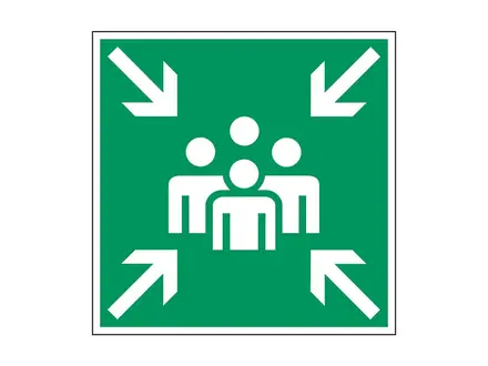 Panneau de point de rassemblement d'urgence PIC 337 aluminium 200x200 mm