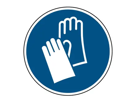 Panneau rond M009 : Gants de sécurité obligatoires
