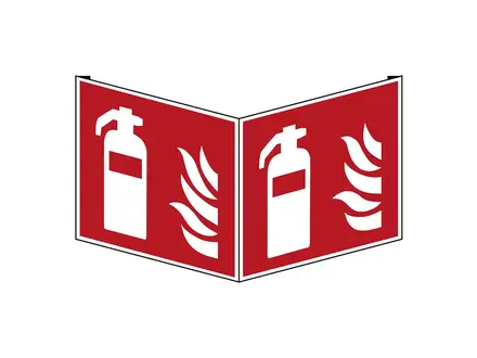 Fire extinguisher sign F001 panoramic PVC 318x318 mm