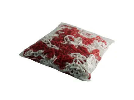 Waarschuwingsketting Brady 25 m rood-wit