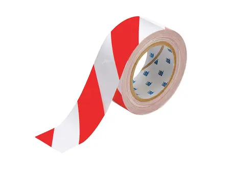 Afbakeningstape ToughStripe PE 50,80 mm rood/wit