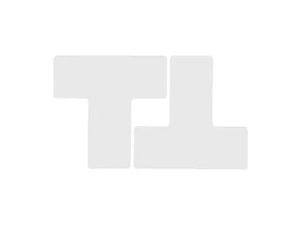 Point de jonction T Toughstripe Polyester 50,8 x 127 mm blanc
