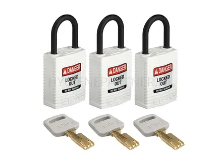 Brady 150197 SafeKey Compact Nylon veiligheidssloten Danger Locked Out wit