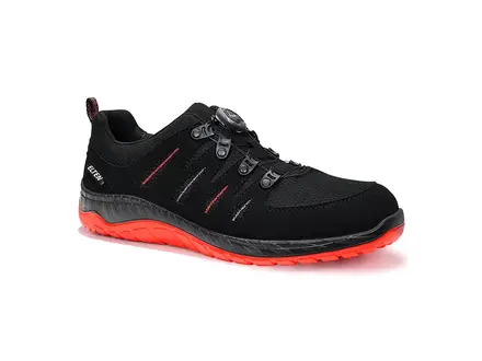 Chaussure de sécurité basse Elten Maddox noire et rouge, fermeture BOA, S3 SRC ESD