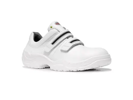 Chaussure de sécurité basse à bride blanche Elten avec fermeture velcro S3 SRC ESD