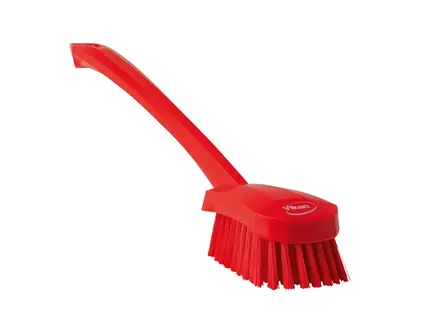 Vikan 41864 afwasborstel hard lange steel 415 mm rood