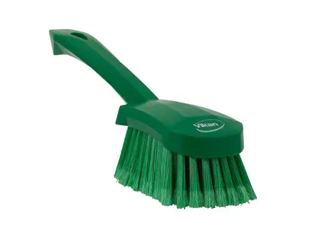 Brosse à vaisselle Vikan 41942, fibres souples fendues, manche court, 270 mm, verte