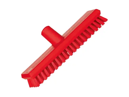 Balai à franges Vikan 70414 pour sols durs avec sortie d'eau, 270 mm, rouge