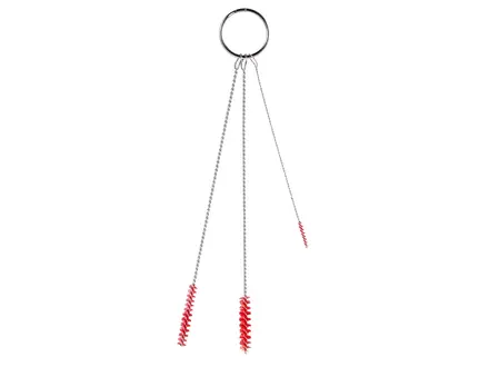 Kit de nettoyage Vikan 53624 avec 3 brosses à tuyaux - 2 mm - 5 mm - 6 mm rouge