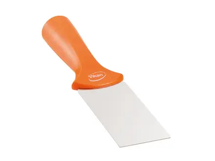 Vikan 40107 schraper voor steel montage RVS blad 50 mm oranje