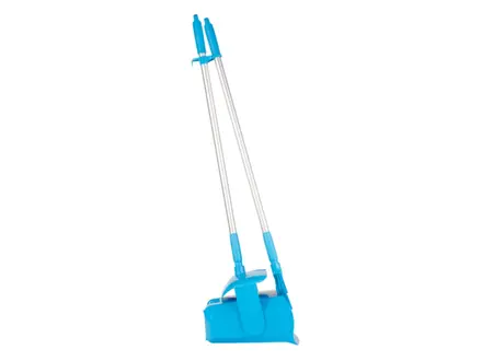 Pelle à poussière hygiénique Vikan 56653 pour hôtels, avec brosse, verrouillable, 350 mm, bleue