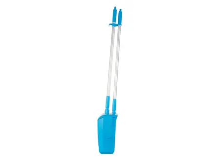 Pelle à poussière hygiénique Vikan 56653 pour hôtels, avec brosse, verrouillable, 350 mm, bleue