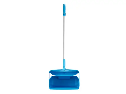 Pelle à poussière hygiénique Vikan 56653 pour hôtels, avec brosse, verrouillable, 350 mm, bleue