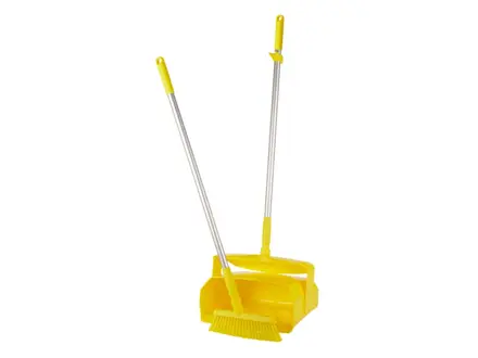 Vikan 56656 hygienic hotel dustpan with brush, lockable, 350 mm, yellow