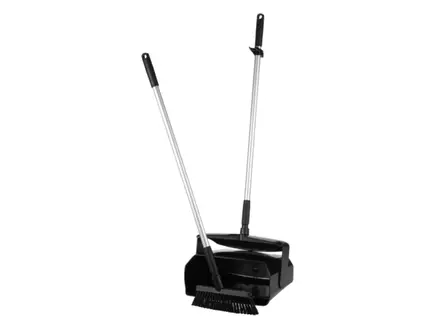 Vikan 56659 hygienic hotel dustpan with brush, lockable, 350 mm, black