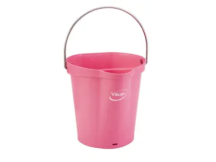 Vikan 56861 Bucket with stainless steel handle 12 liters pink