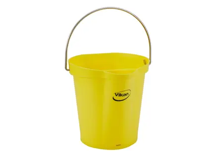 Vikan 56866 Bucket with stainless steel handle 12 liters yellow