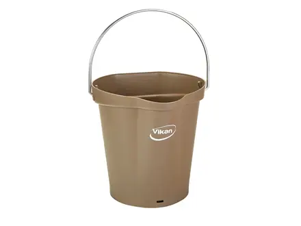 Vikan 568666 emmer met RVS hengsel 12 liter bruin