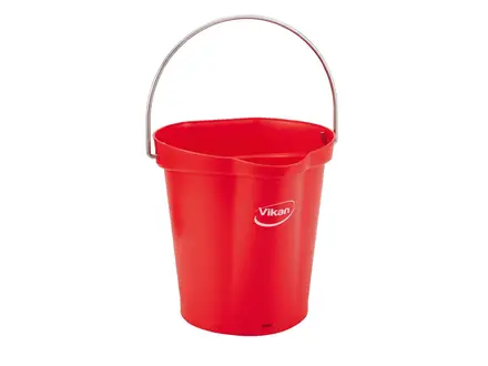 Vikan 56884 emmer met RVS hengsel 6 liter rood
